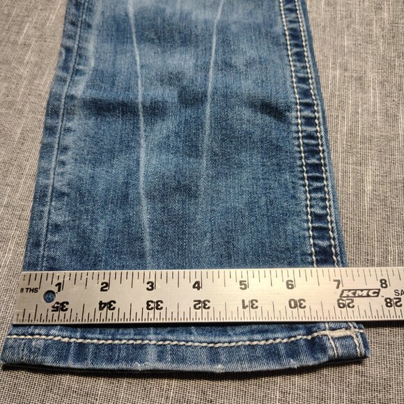 Miss Me Jeans Womens Size 28 Mid Signature Crop Distressed Embellished JE8443C - Picture 7 of 14